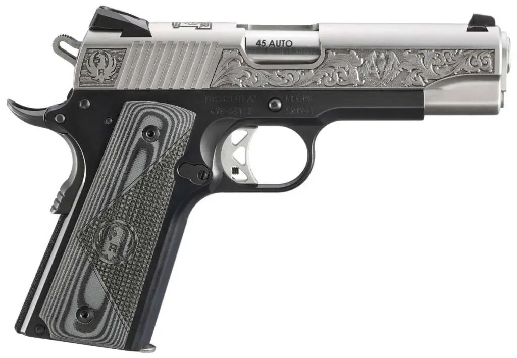ruger-sr1911-commander-southport-ct-edition-45acp-pistol-4-25-sts-engraved-1-7rd-mag