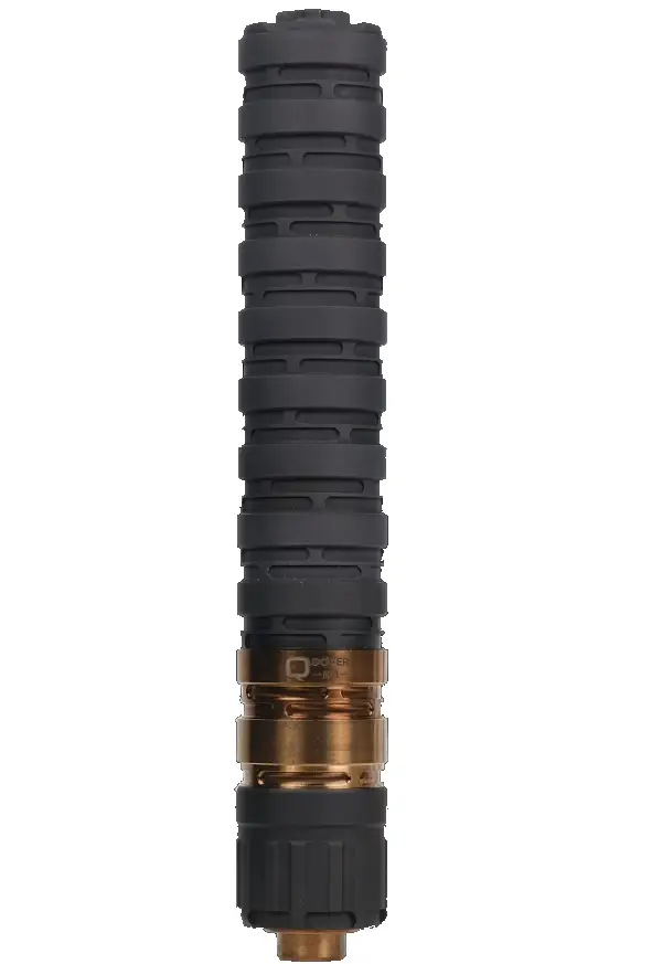 q-erector-9-mm-modular-aluminum-stainless-steels-blast-baffle-1-2-28-thread-piston-1-375in-od-x-8-7in-length-black-anodized-sil-e-9-black