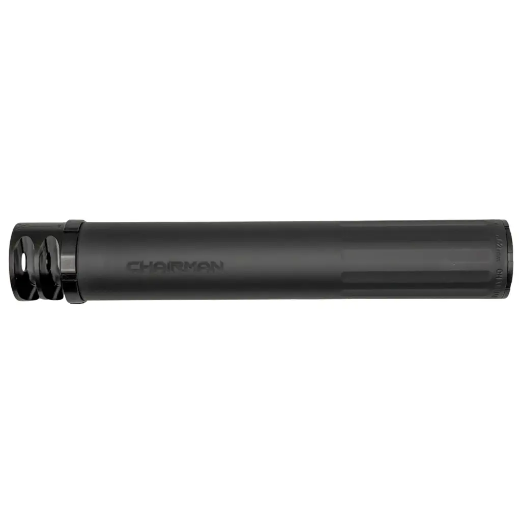 boss-chairman-5-8x24-brake-end-cap-7-62-full-length-silencer-high-pressure-loads-stainless-nitrided-core-muzzle-break-for-maximum-muzzle-control-reduced-sound-suppression-ch-15080-762-ss-58-br-blk